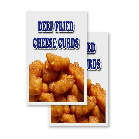Deep Fried Cheese Curds (2-PACK) 24" x 36" Vinyl Decals | Sign Insert Peel & Stick Decals Stickers Window Signs