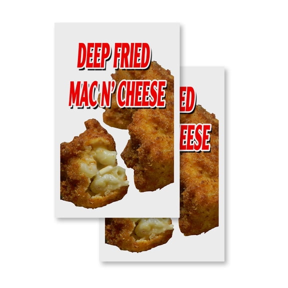 Deep Fried Mac N' Cheese (2-PACK) 24" x 36" Vinyl Decals | Sign Insert Peel & Stick Decals Stickers Window Signs