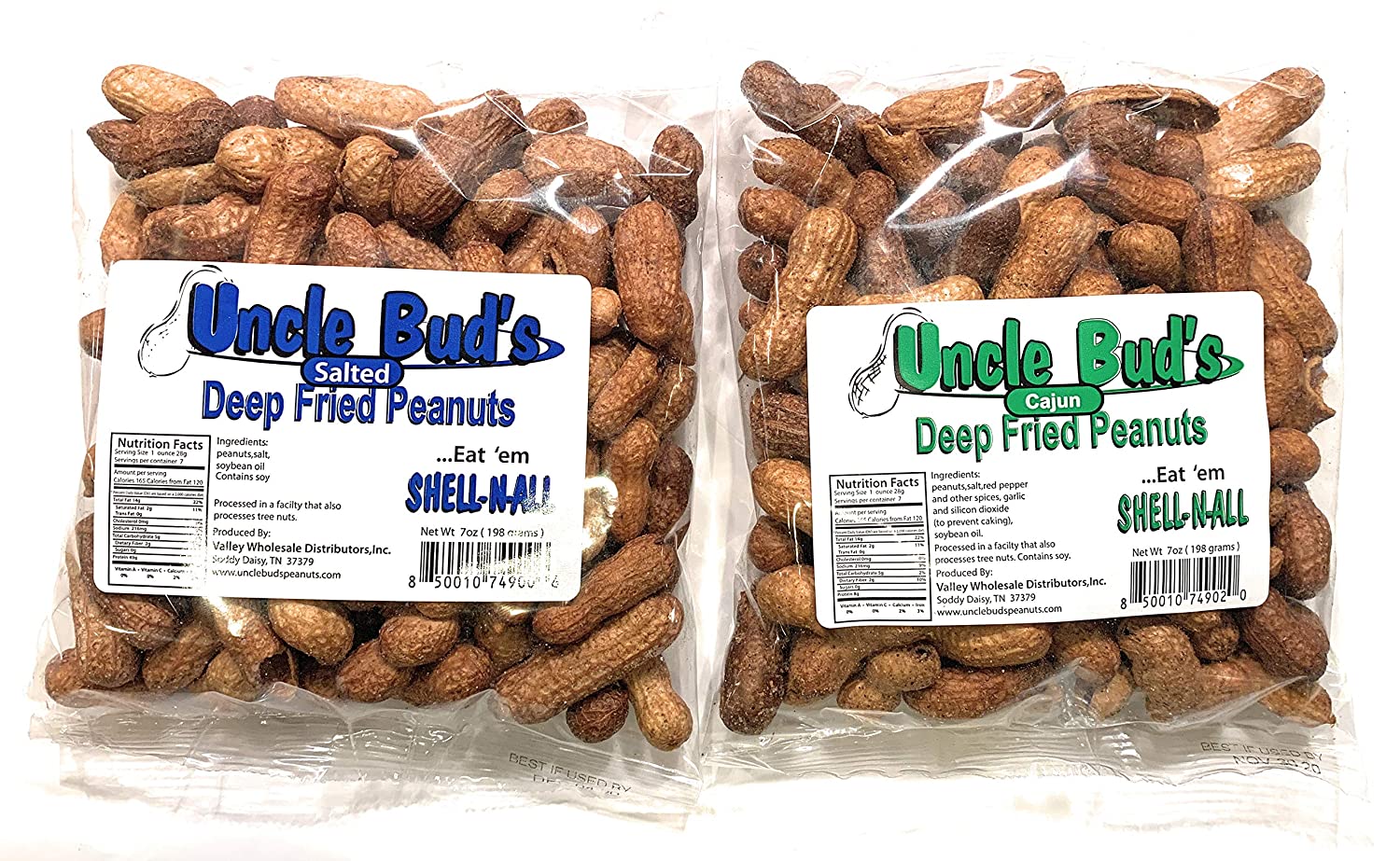 Deep Fried Peanuts Eat 'Em Shellnall 7 oz. 2 Pack (Salted and