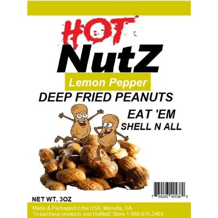Hot NutZ Deep-Fried Peanuts Lemon Pepper, Salted, Chili Lime 5 Packs.