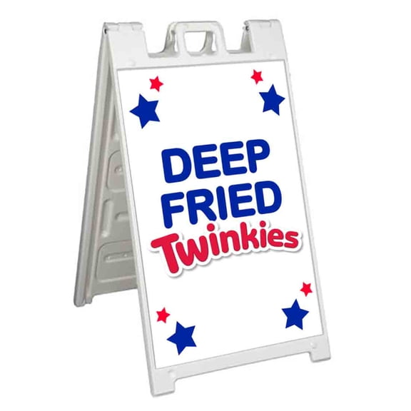 Deep Fried Twinkies (24" X 36") Standard A-Frame Signicade, Includes Decal Applied To Stand