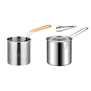 Deep Fryer Pot - Stainless Steel Fry Pot Features Heavy Welded Handle  Stainless Perforated Basket - Dishwasher Safe Fryer for Tempura, Fried  Chicken