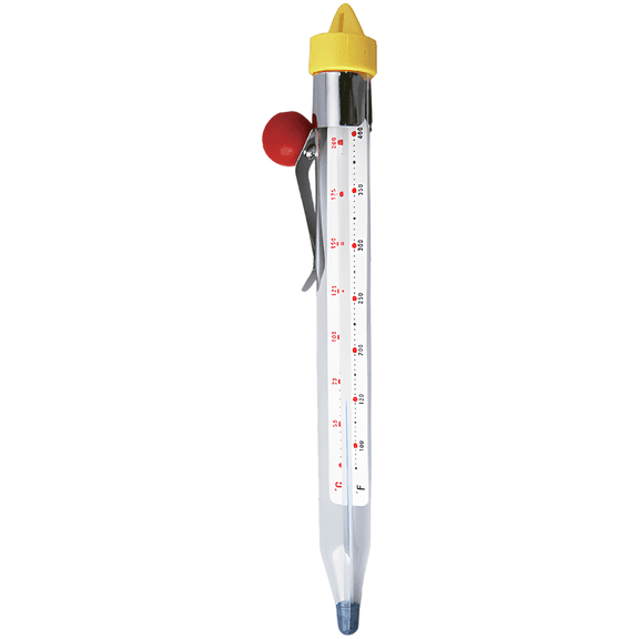 Deep Fry Thermometer 8.1" Glass Kitchen Food Thermometer with Adjustable 304 Stainless Steel Clip, 100-400°F Range for Candy, Jam, Syrup & Baking, ±2°C High Accuracy