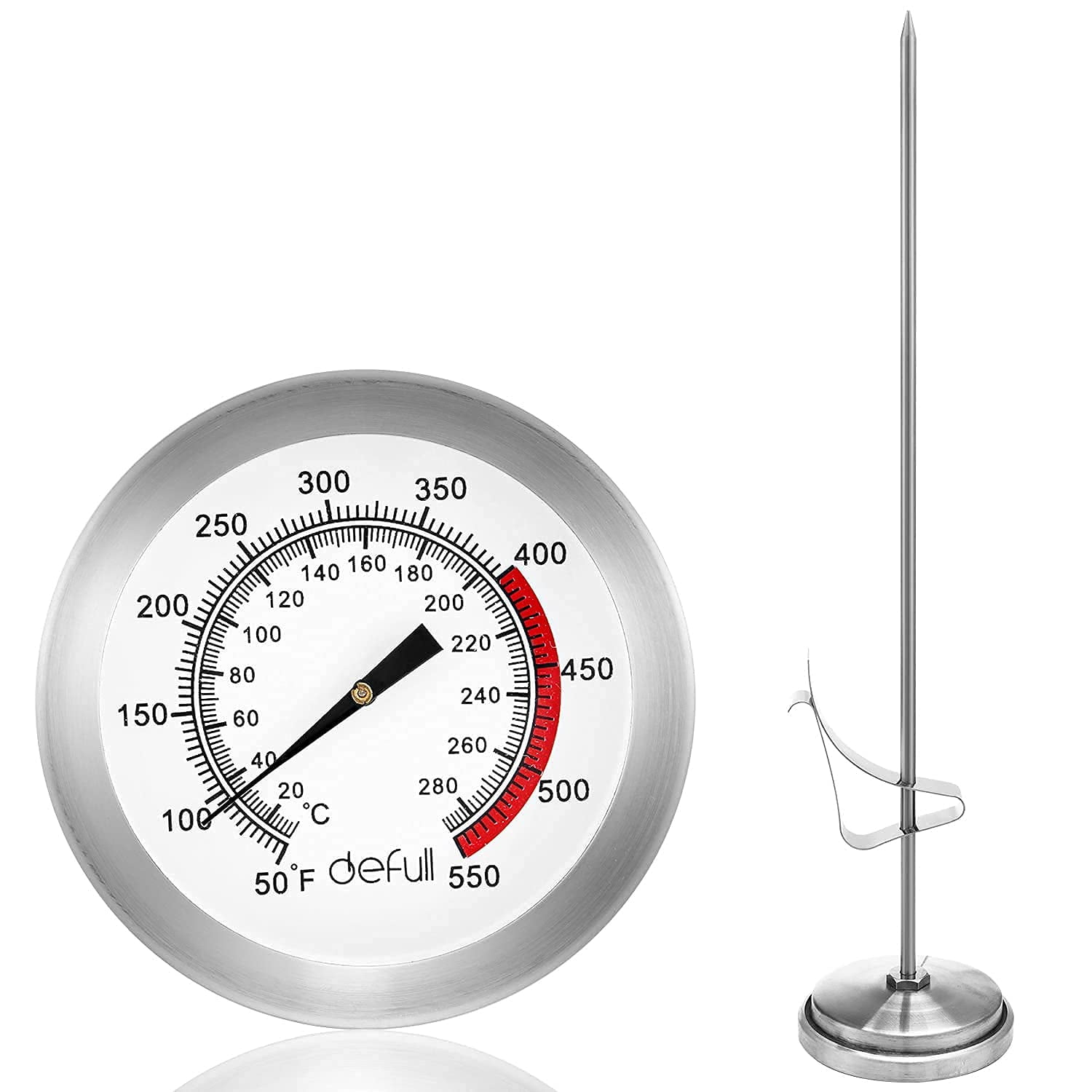 Home Made Sugar Thermometer with Pot Clip & Hanging Ring Handle
