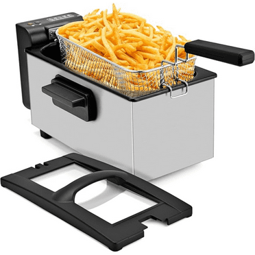 Deep Fryer 3 Liter Capacity,1500W Oil Fryer with Adjustable Temperature,Viewing Window,Detachable Frying Basket,Made of Stainless Steel Material and Easy to Clean