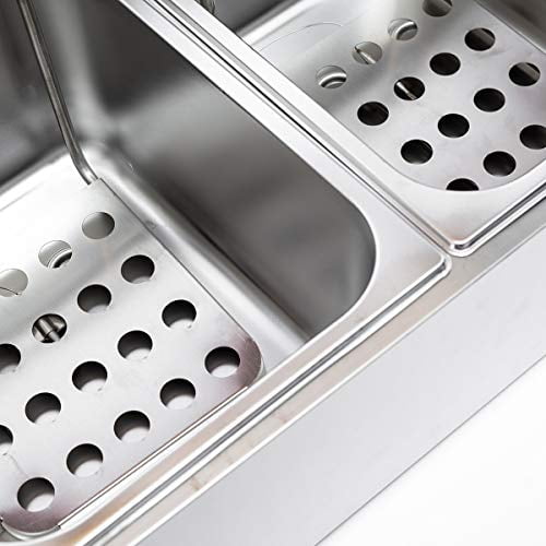 Deep Fryer with Basket, Fry Daddy, Fryers with Baskets, Countertop Stainless Steel, French Fries Fryer, for Commercial Restaurant, Fast Food Restaurant (12L)