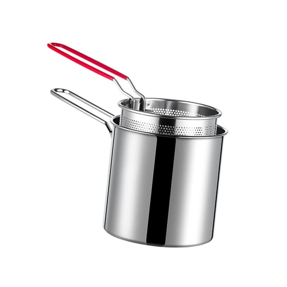 Deep Fryer Frying Pot with Basket 304 Stainless Steel Anti Scalding Handle Versatile Cooking Accessories Saucepan for Fried Chicken Legs