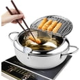 thumbnail image 1 of Deep Fryer Pot, 11 Inch/4.2 L Janpanese Style Tempura Frying Pot with Lid, 304 Stainless Steel with Temperature Control and Oil Drip Drainer Rack, for Kitchen  Fries, Chicken etc, 1 of 6