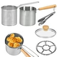 thumbnail image 1 of Deep Fryer Pot 304 Stainless Steel Deep Oil Fryer with Strainer Basket Handle and Lid Portable Small Deep Fryer Pot Japanese Tempura Deep Fryers for Frying Fish Shrimp Chicken, 1 of 6