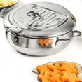 Deep Fryer Pot, Japanese Style Tempura Frying Pot, 201 Stainless Steel