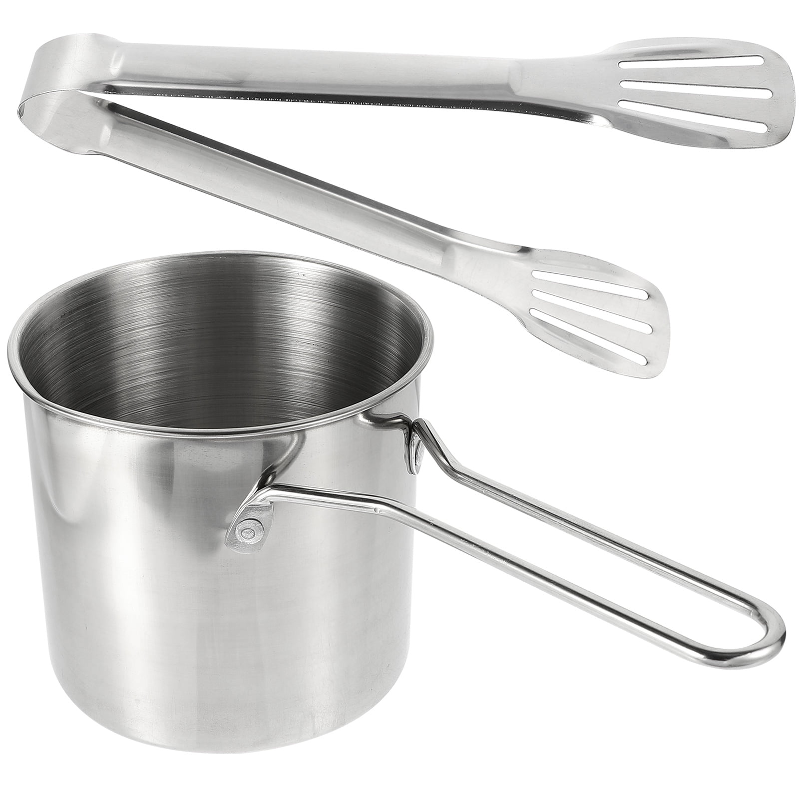 Deep Fryer with Clip Strainer Pot Large Stainless Steel Frying Fat
