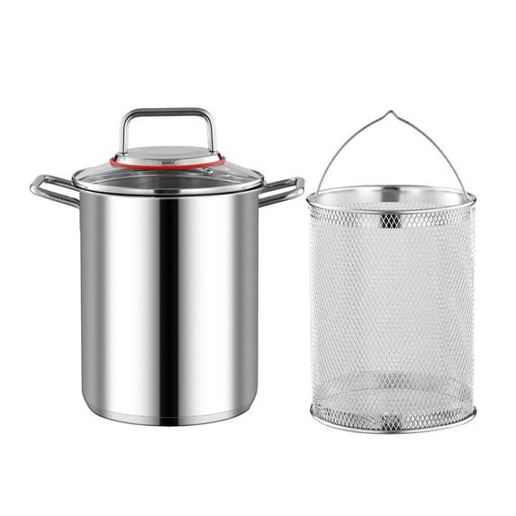Deep Frying Pot Kitchen Frying Pan Heavy Duty Stainless Steel Soup Pot Multifunction Kitchenware Pot Stockpot for Outdoor