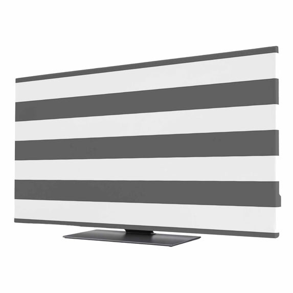Deep Gray TV Dust Cover 32 Inch, and White Stripe Computer Monitor ...