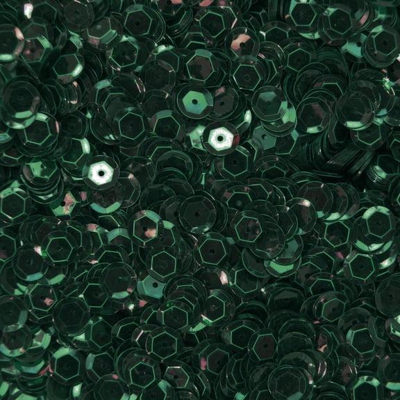 Deep Green Cup Sequins 8mm Transparent See-Thru Made in USA