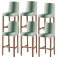 thumbnail image 1 of Deep Green Grey Ombre Bar Stool Cover Set of 6, Modern Abstract Art Gradient Stretch Bar Chair Cover, Removable Washable Pub Counter Stool Chair Slipcover for Kitchen Dining Room Pub Cafe, 1 of 9