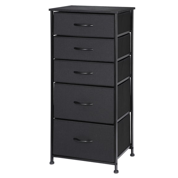 Deep Grey Chest Of Drawers Storage Organizer Cabinet /smooth Wooden Handle 37.4" for Home Storage