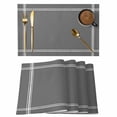 thumbnail image 1 of Deep Grey Placemats Set of 6,Wipeable Washable Table Mats for Dining Tables, Minimalist Art Place Mats for Kitchen Event Party Tabletop Decor, 1 of 9