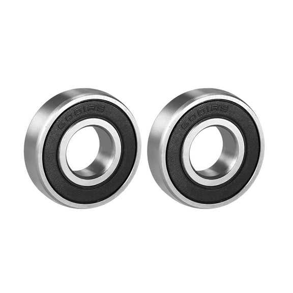 Deep Groove Ball Bearing 6001RS Single Sealed 12mmx28mmx8mm Chrome Steel 2Pcs