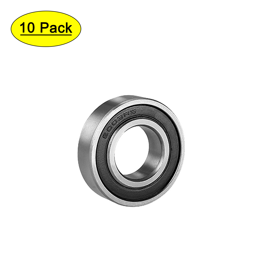 10 Roulements à Billes 6003-2RS - 17x35x10 Mm - Acier, Scellés Caoutchouc, Pour Arbres 17 Mm