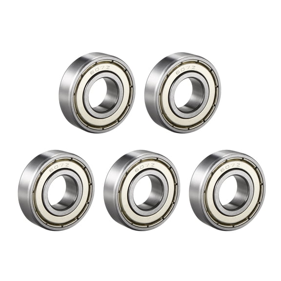 Deep Groove Ball Bearing 607Z Single Shield, 7mmx19mmx6mm Chrome Steel 5-Pack