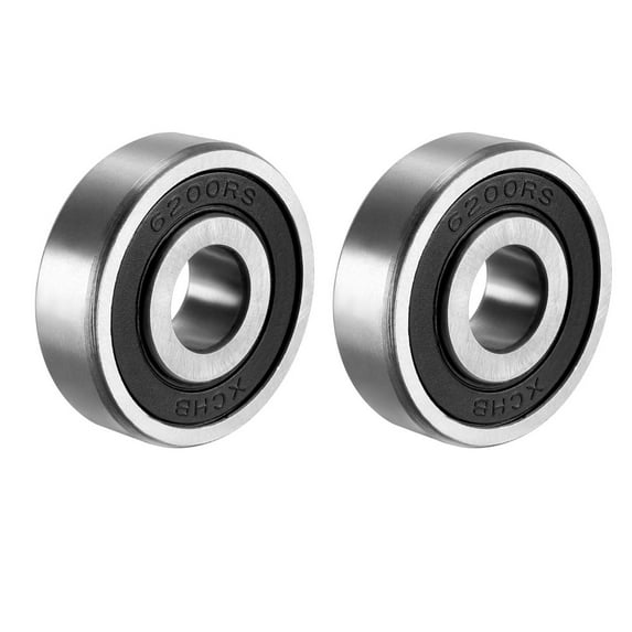 Deep Groove Ball Bearing 6200RS Single Sealed, 10mmx30mmx9mm Chrome Steel 2Pcs