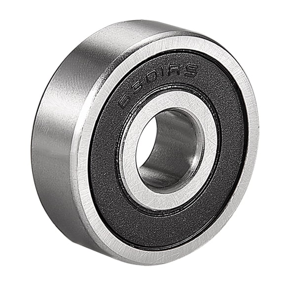 Deep Groove Ball Bearing 6301-2RS Single Sealed, 12 x 37 x 12mm Chrome Steel