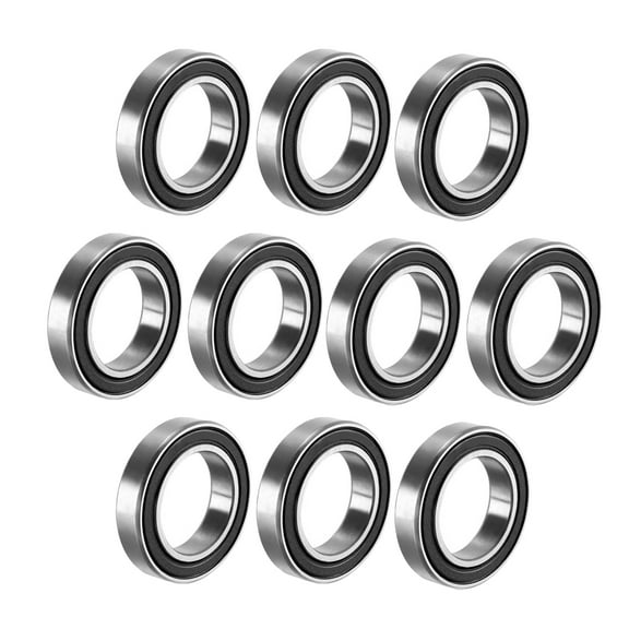 Deep Groove Ball Bearing 6802RS Double Sealed, 15mmx24mmx5mm Carbon Steel 10Pcs