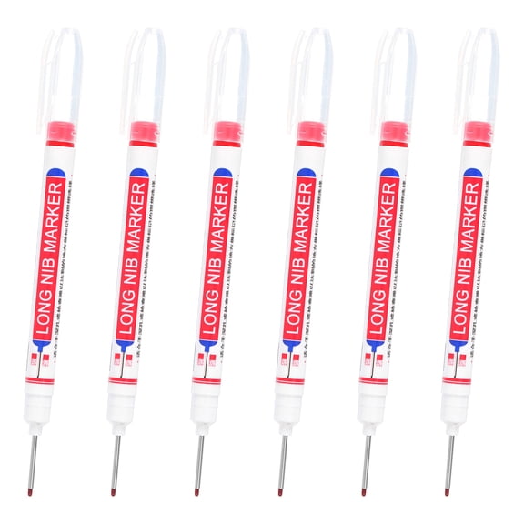 Deep Hole Marker Pens, 6Pcs Ink Waterproof Pen, Red
