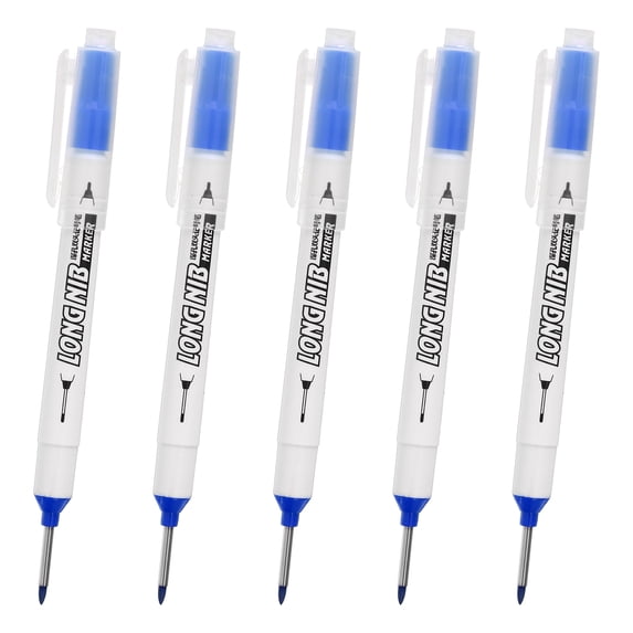 Deep Hole Marker Pens, 6Pcs Ink Waterproof double-headed Pen, Blue