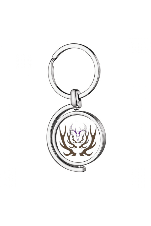 Deep Horn Jungle Art Deco Fashion Rotating Keychain Metal Keyring Holder