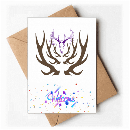 Deep Horn Jungle Art Deco Fashion Welcome Back Greeting Cards Envelopes Blank