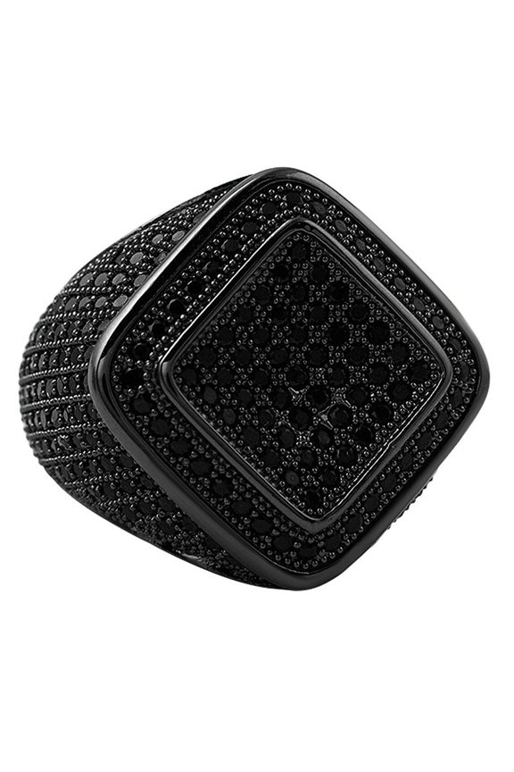 Deep Ice Black CZ Micro Pave Bling Ring