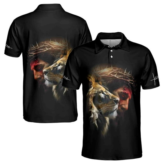 Deep In Your Mind Jesus Lion Of Judah Men's Polo Shirt S-5XL