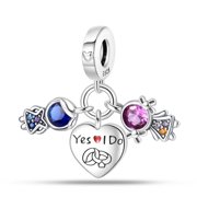 Deep - Love Couple Three - Piece Set Pendant Charm, Compatible with Most Bracelet, Charm for Bracelet