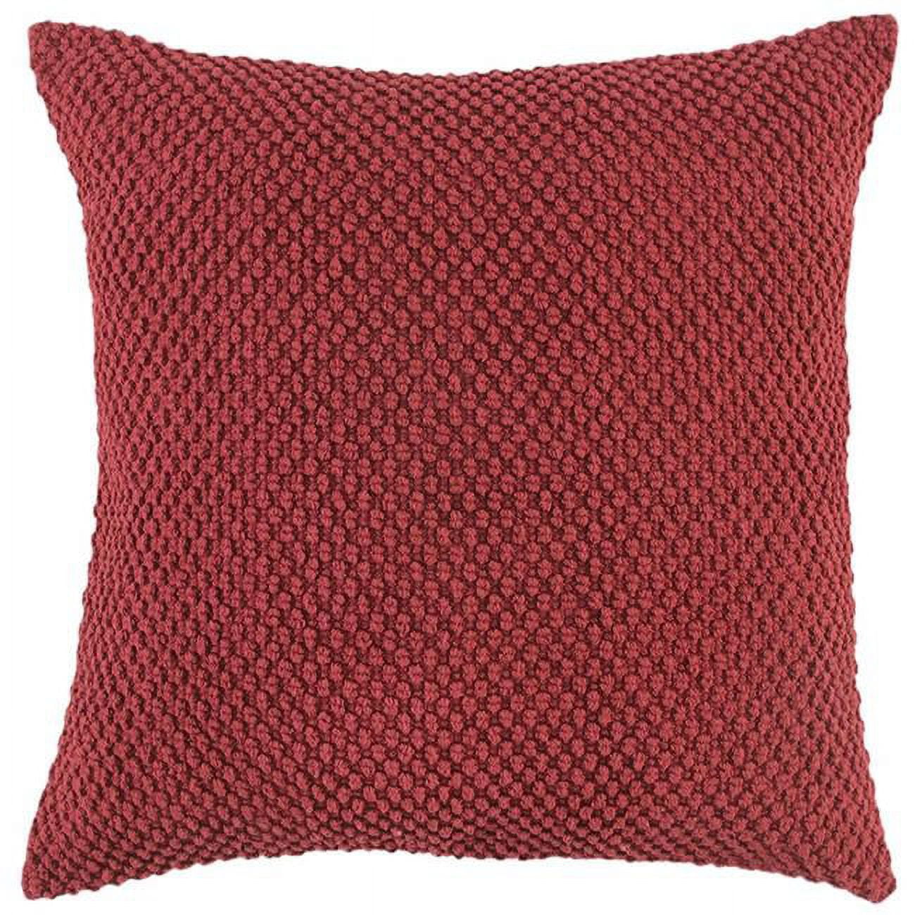Deep Merlot Textured Cotton Square Throw Pillow