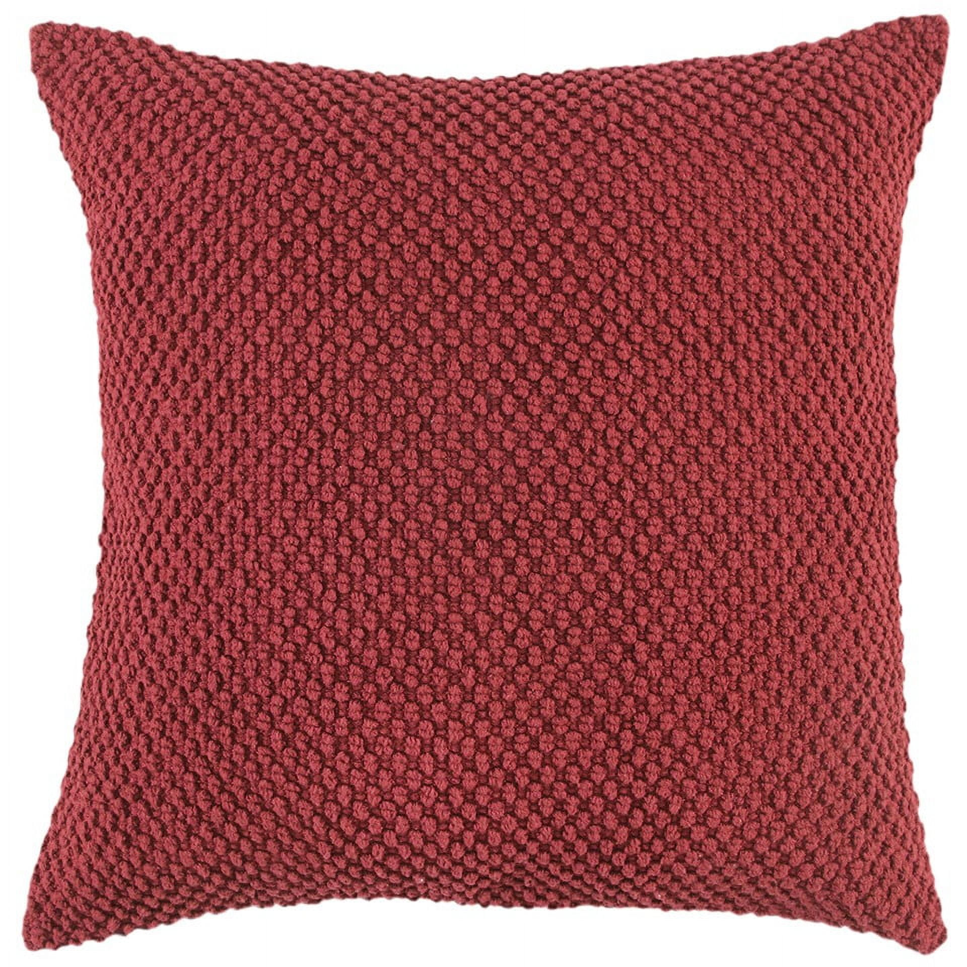 Deep Burgundy Nubby Textured Cotton Throw Pillow