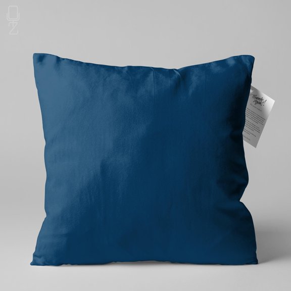 Deep Navy Blue Solid Color, Polyester Velvet Pillow Cover, Envelope Closure, Cover Only, No Insert