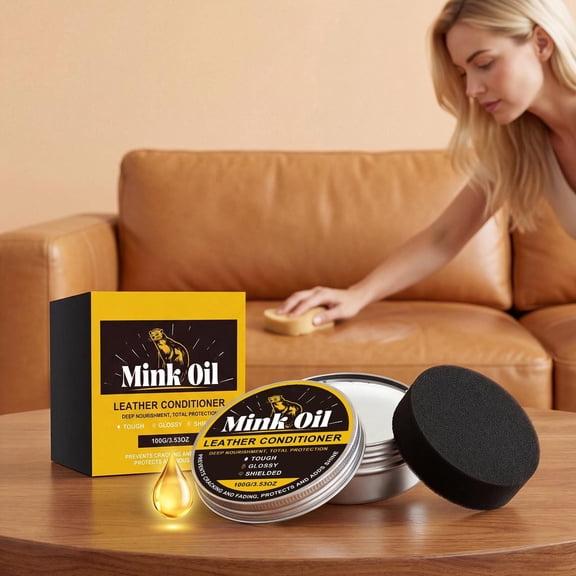 Deep Nourishing Leather Cleaner & Conditioner with Lanolin – All-in-One Moisturizing Cream for Car Seats, Sofas, Bags & Shoes – Restores Shine & Prevents Cracking