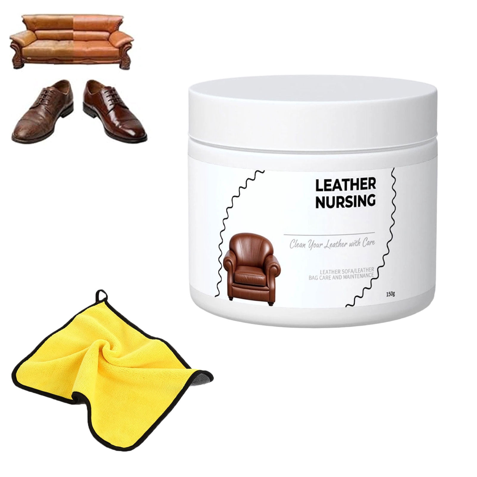 Deep Nourishing Leather Nursing Cream – Leather Conditioner & Repair Paste, Restores Softness & Shine for Sofa, Car Seats, Shoes, Bags & Jackets,A1Pc