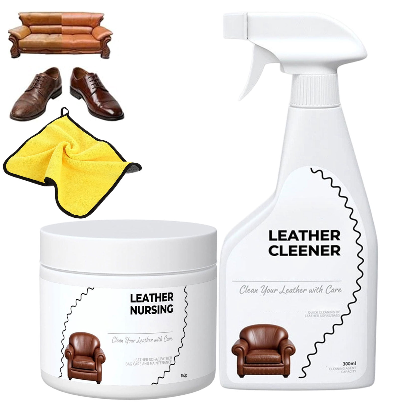 Deep Nourishing Leather Nursing Cream – Leather Conditioner & Repair Paste, Restores Softness & Shine for Sofa, Car Seats, Shoes, Bags & Jackets,AB