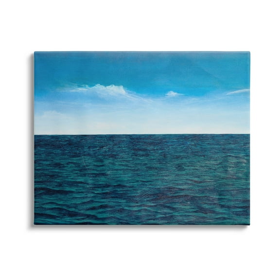 Deep Ocean Blue Water Waves Coastal Graphic Art Gallery Wrapped Canvas Print Wall Art
