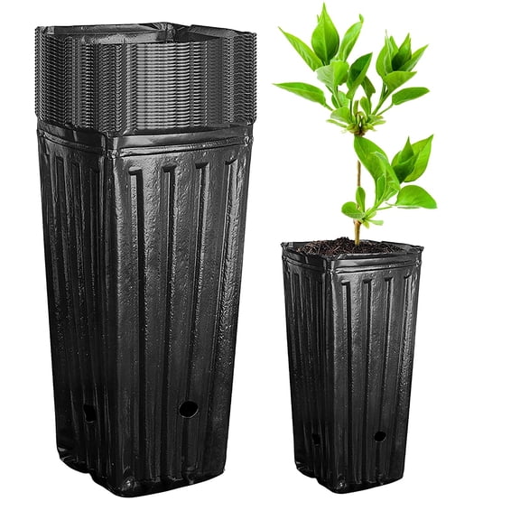 Deep Plant Pots 20Pcs Plastic Containers with Drainage Holes on Sides and Bottom for Improved Root Health and Soil Aeration