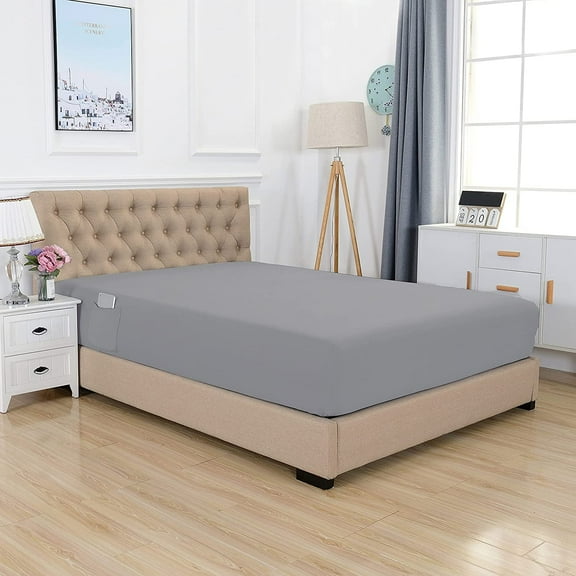 1500 Collection Deep Pocket 18 inch,Fitted Sheet, Full Silver