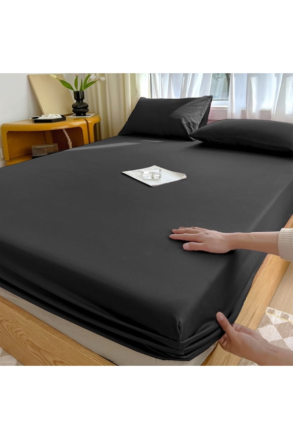 Deep Pocket Fitted Sheet | Stretch Knit Jersey Bed Sheet with Full Elastic Edge | Non-Slip Mattress Cover for Foam, Adjustable, or Box Spring Beds up to 15 Inches | Soft T-Shirt Feel for Sleeping