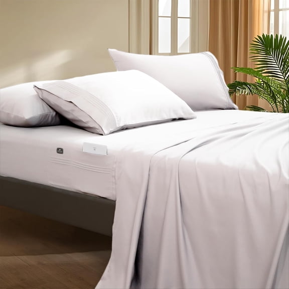 Deep Pocket King Fitted Sheet - Fits Mattresses Up to 21" Thick 4 Piece Bed Sheets Moisture Wicking, Cooling & Soft Pillow Cases (White)