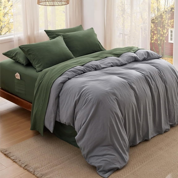 Deep Pocket King Sheet Set - 6 Piece, Prewashed Ultra-Soft King Size Sheets Set, Fits Mattresses Up to 18 Inches Thick, Breathable & Secure Fit, Hotel Luxury Bedding, Olive Green