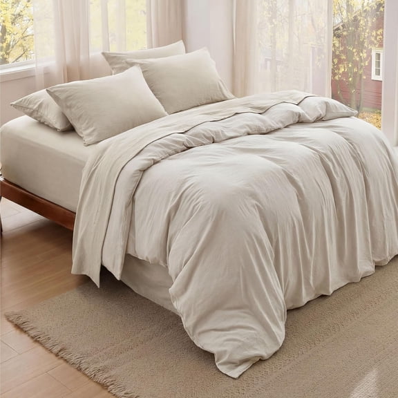 Deep Pocket King Sheet Set - 6 Piece, Prewashed Ultra-Soft Linen Size Sheets