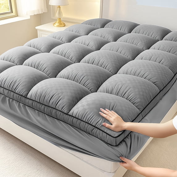 Deep Pocket Mattress Cover - Thickened Quilted Fitted Mattress Pad with Stretchable Pockets Fits 8-21 Inch Deep Mattresses, Soft Breathable Comfortable Bed Cover, Machine Washable
