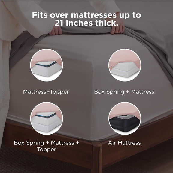 Deep Pocket Queen Sheets Set - Fits Mattresses Up to 21 Inches Thick - 4 Piece GentleSoft Bed Sheets, Moisture Wicking, Soft & Cooling Bedsheet & Pillowcases, Easy & Secure Fit, Dusty Pink