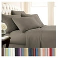 thumbnail image 1 of Deep Pocket Split King Size Sheet Set, 7-Piece Cozy Microfiber Bed Sheets with Two 21" Deep Fitted King Sheets, Oversize Flat Sheet, 4 King Pillowcases, Dark Taupe, 1 of 9